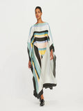 Women's Casual Wear Striped Printed Soft Silk Crepe Kaftan J5603 image 1