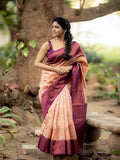 Women's Jacquard Work Soft Lichi Silk Saree With Blouse 11-KP10 image 2