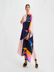 Multi Abstract Printed Silk Crepe Kaftan J5606 image 1