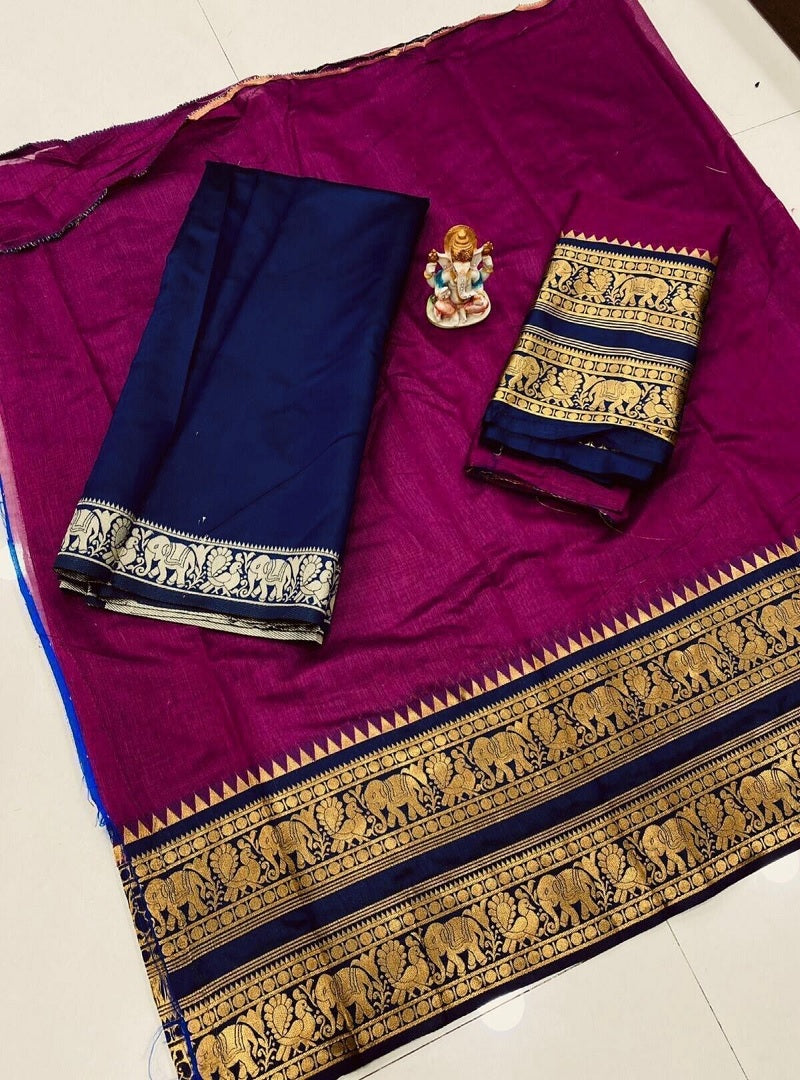Pink Ethnic Half Saree South Indian Heavy Kanchipuram Lehenga Blouse Dupatta image 3