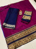 Pink Ethnic Half Saree South Indian Heavy Kanchipuram Lehenga Blouse Dupatta image 3
