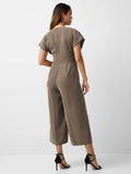 Premium Soft Nida Fabric Plain Belt Style Women Jumpsuit J5766 image 2