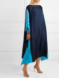 Sky Wings Silk Crepe Kaftan Dress, Boho Caftan J5613 image 4