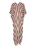Stripes Soft Satin Silk Kaftan Dress J5624 image 3