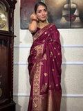 Banarasi Soft Silk Saree Unstitched Blouse image 8