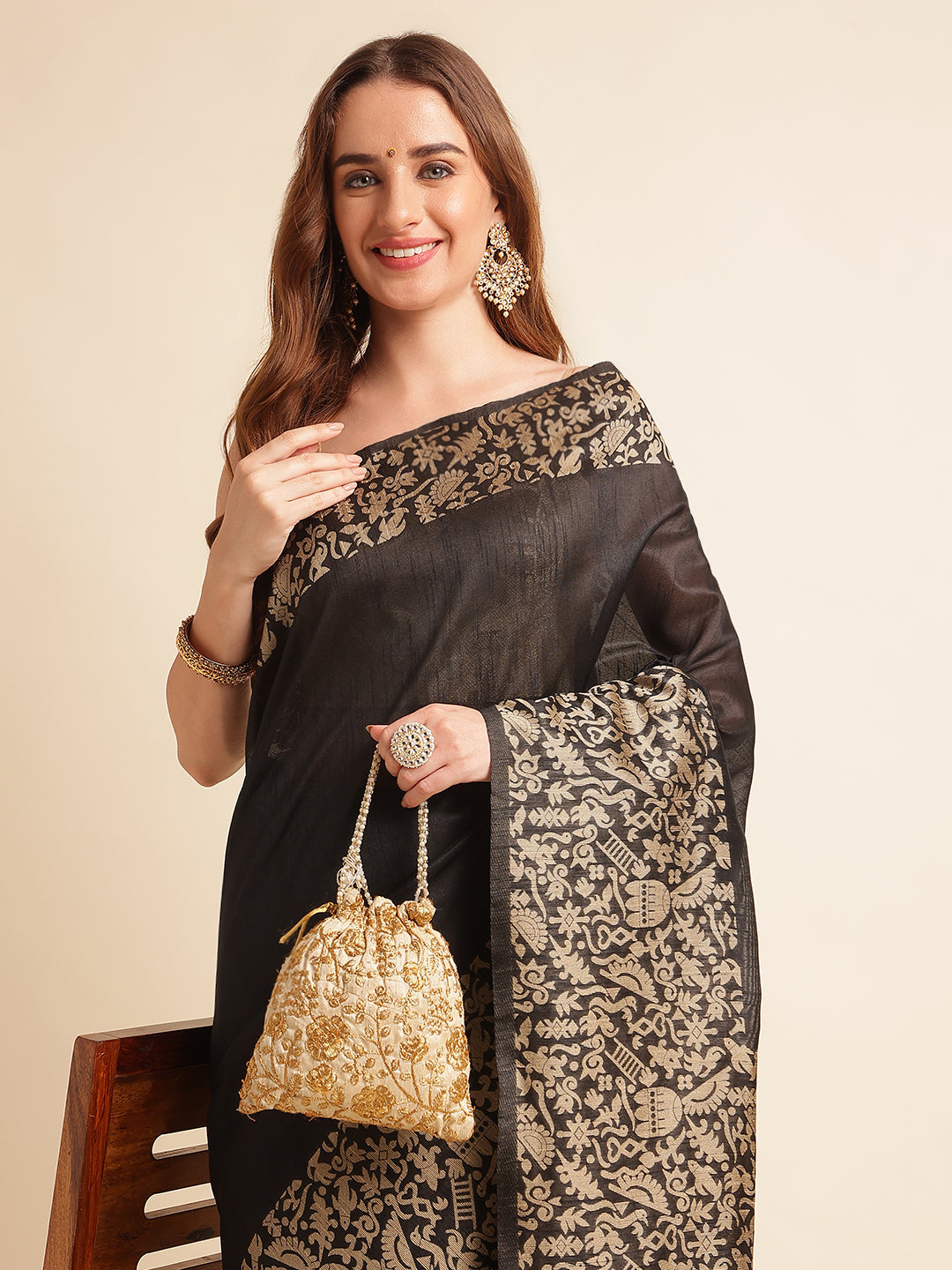 Rich Pallu Row Silk Weaving Work Saree image 13