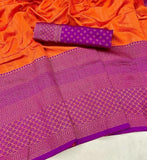 Soft Silk With Beautiful Rich Design Pallu Saree With Blouse image 11
