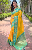 Banarasi Soft Silk Saree With Blouse image 9