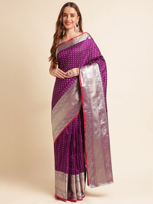 Banarasi Silk Saree With Unstitched Blouse image 1