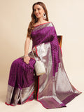 Banarasi Silk Saree With Unstitched Blouse image 4