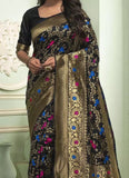Banarasi Soft Silk Saree With Unstitched Blouse image 3