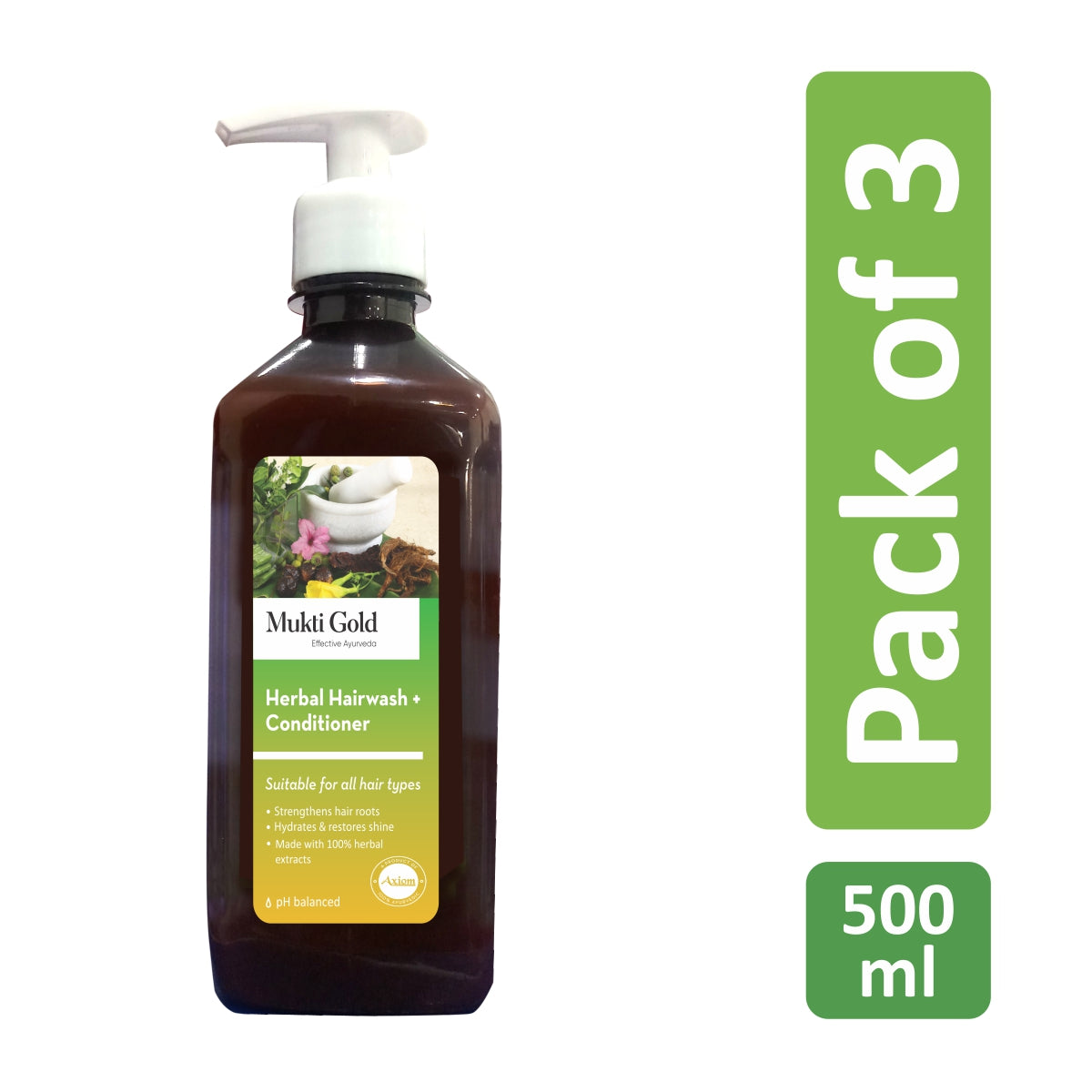 Axiom Mukti Gold Herbal Hair wash with conditioner image 3