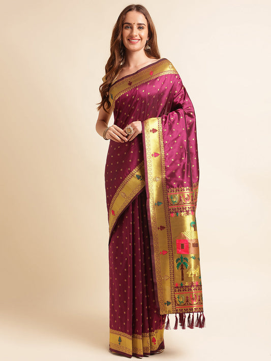 Pure Soft Banarasi Lichi Silk Saree With Blouse image 1