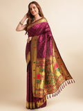 Pure Soft Banarasi Lichi Silk Saree With Blouse image 2