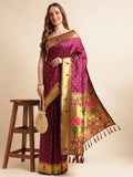 Pure Soft Banarasi Lichi Silk Saree With Blouse image 4