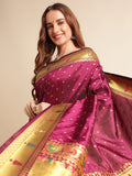 Pure Soft Banarasi Lichi Silk Saree With Blouse image 6