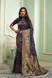 Banarasi Soft Silk Saree With Unstitched Blouse image 4