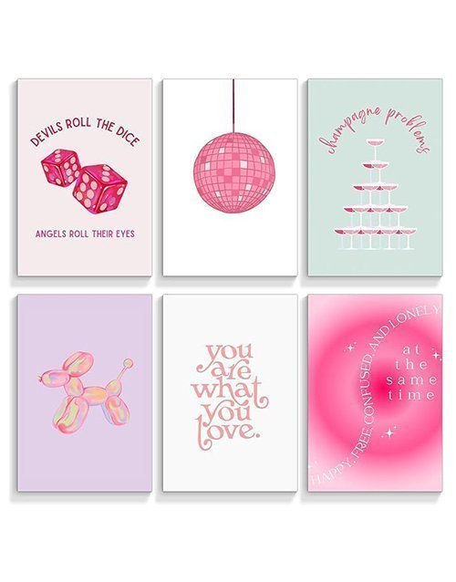 6-Piece 12x16in Unframed Pink Preppy Wall Art Set – Folklore-Inspired Taylor Affirmation Posters, “Champagne Problems” Singer Prints, Aesthetic Canvas Decor for Girls’ Bedroom or Dorm Wall Collage Paperback bookcover – AVRBOOKS