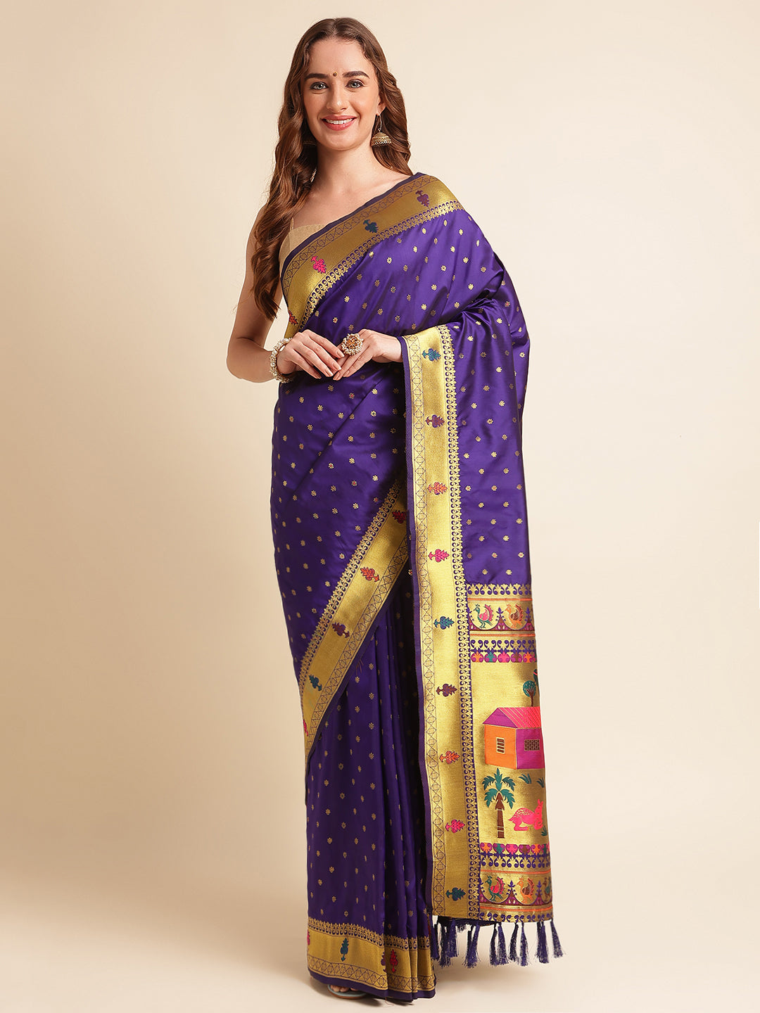 Pure Soft Banarasi Lichi Silk Saree With Blouse image 9