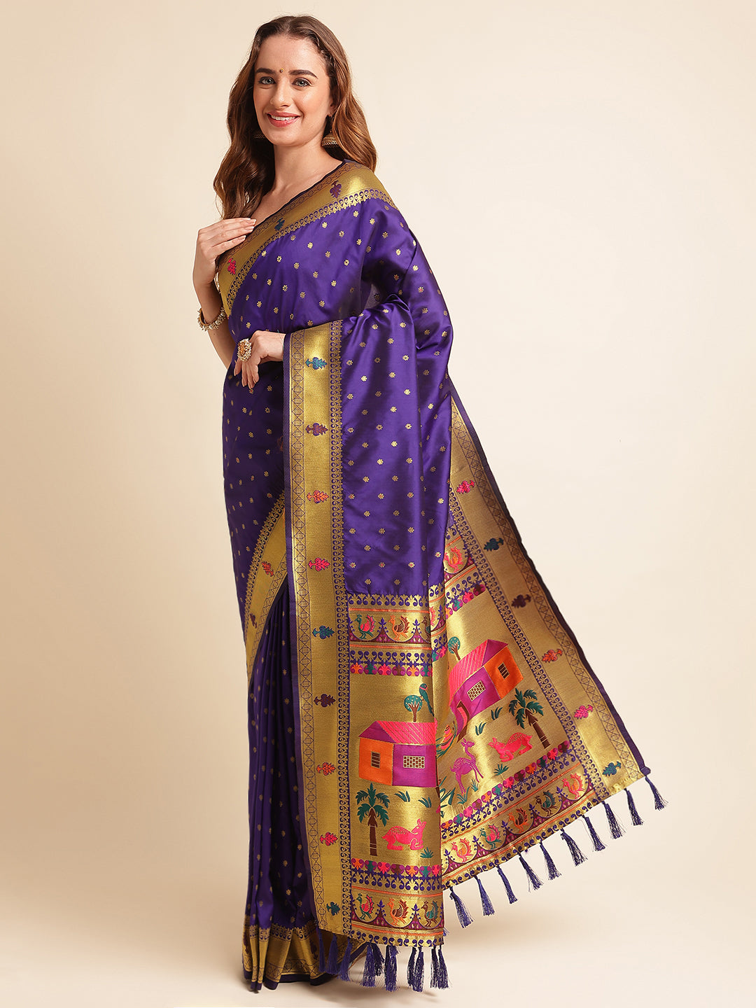 Pure Soft Banarasi Lichi Silk Saree With Blouse image 10