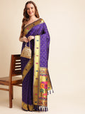 Pure Soft Banarasi Lichi Silk Saree With Blouse image 12