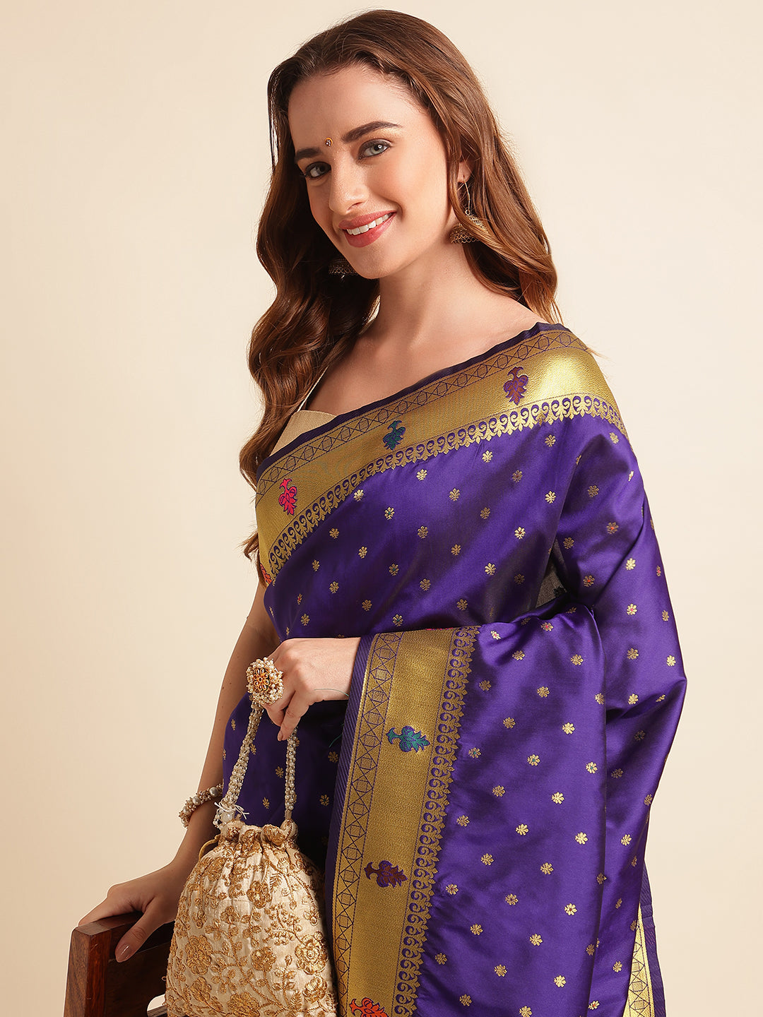 Pure Soft Banarasi Lichi Silk Saree With Blouse image 13