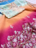 Georgette Multi Color Classic Saree image 5