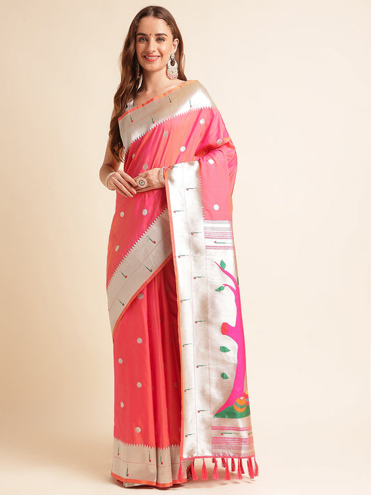 Women's Pure Litchi Silk Saree image 1