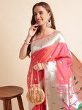 Women's Pure Litchi Silk Saree image 5