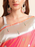 Women's Pure Litchi Silk Saree image 6