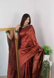 Banarasi Soft Silk Jacquard Border Saree With Unstitched Blouse image 3