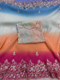 Georgette Multi Color Classic Saree image 6