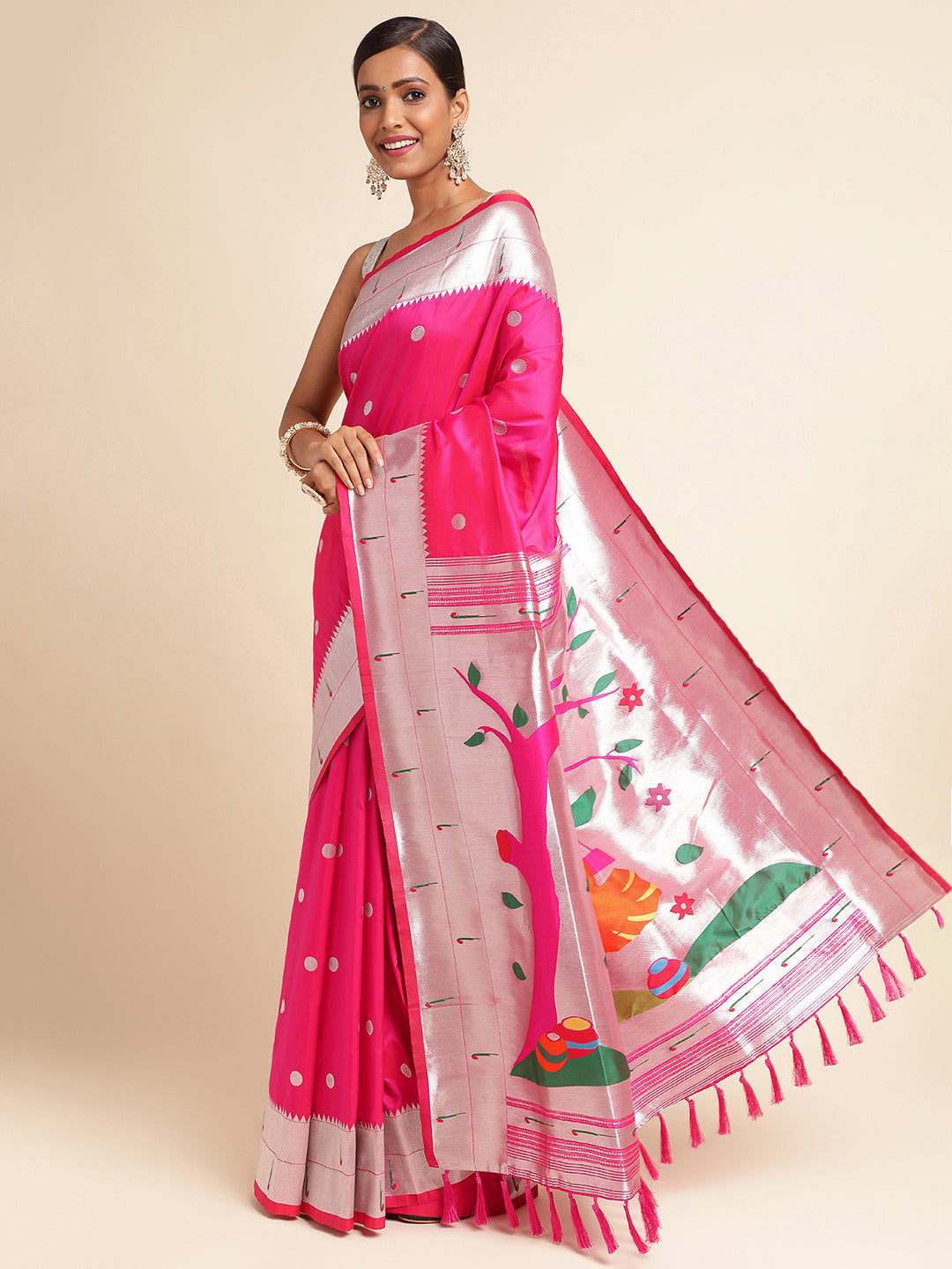 Women's Pure Litchi Silk Saree image 10