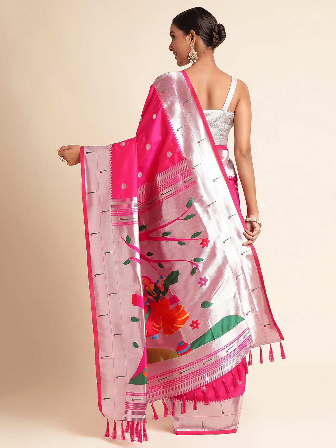 Women's Pure Litchi Silk Saree image 11