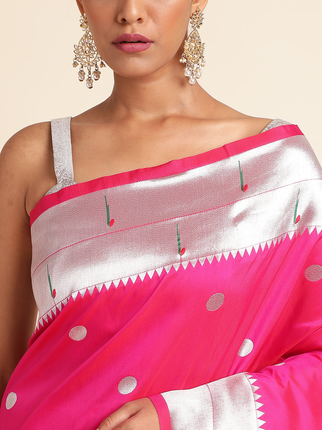 Women's Pure Litchi Silk Saree image 14
