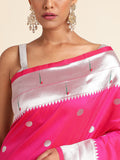 Women's Pure Litchi Silk Saree image 14