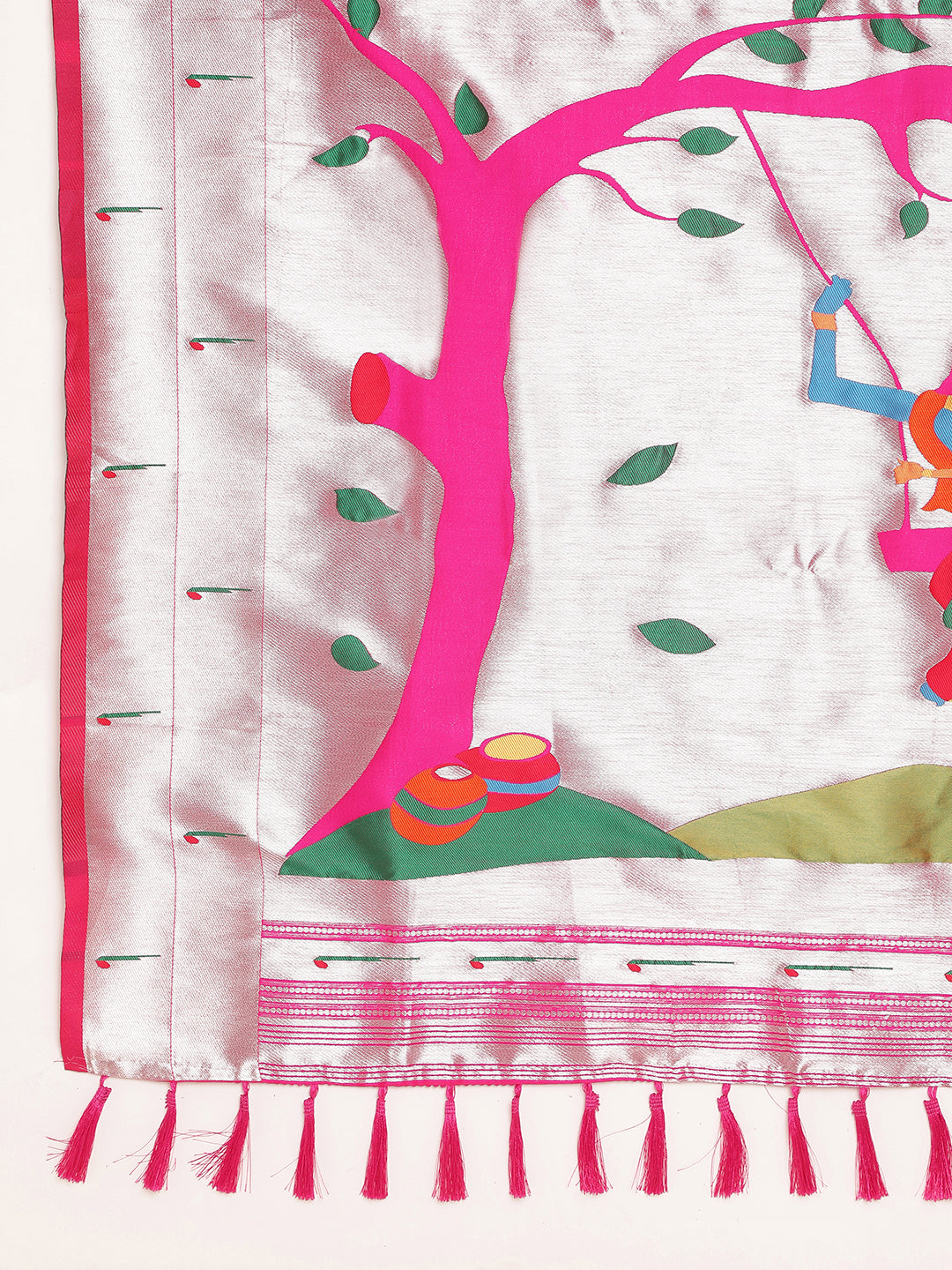 Women's Pure Litchi Silk Saree image 15