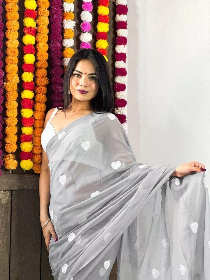 Faux Georgette Saree For Women image 5