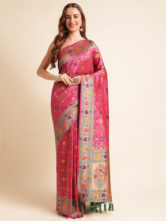 Heavy Banarasi Weaving Silk Saree For Women's image 1