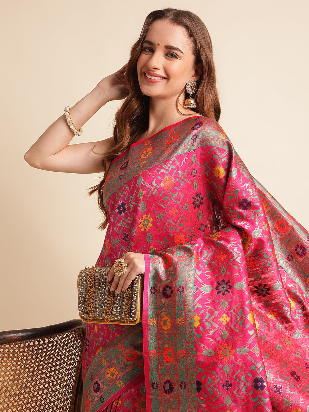 Heavy Banarasi Weaving Silk Saree For Women's image 5