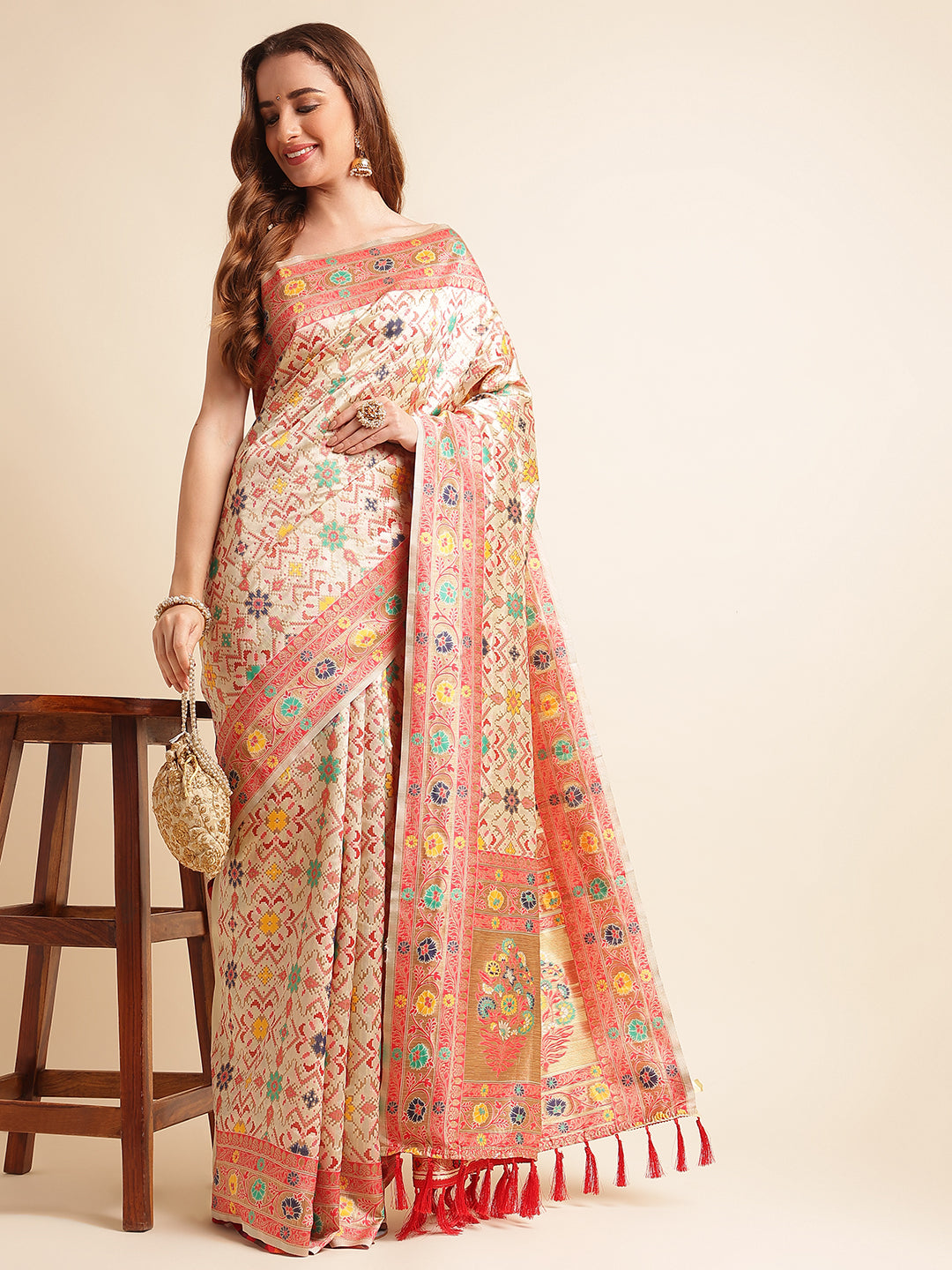 Heavy Banarasi Weaving Silk Saree For Women's image 12