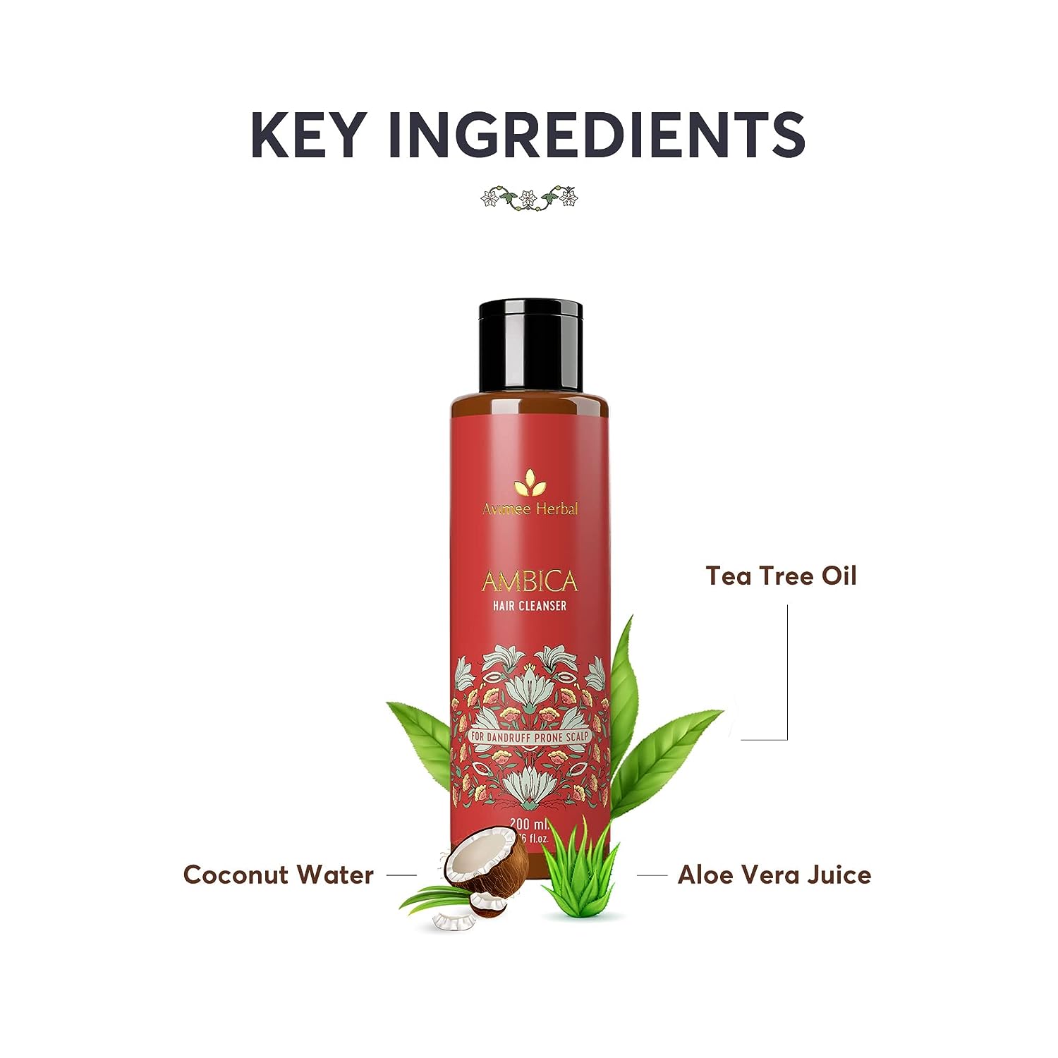 Avimee Herbal Ambica Hair Cleanser Fights Dandruff Sulphate & Paraben Free Herbal Formulation 200 ml image 2
