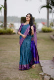 Soft Lichi Silk Saree For Women's, With Unstitch Blouse image 2