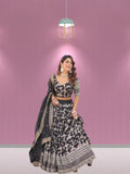 Pure Viscose Jacquard With Embroidery Sequins work Lehenga Choli Dupatta image 2