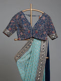 Soft Georgette With Sequence Work Saree & Blouse image 2