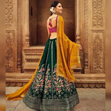 Malay Satin Silk & 9mm Sequence Embroidery Work Lehenga Blouse With Dupatta image 2