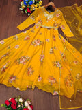 Georgette With Digital Print Design & Embroidery Work Gown Anarkali Suit image 2