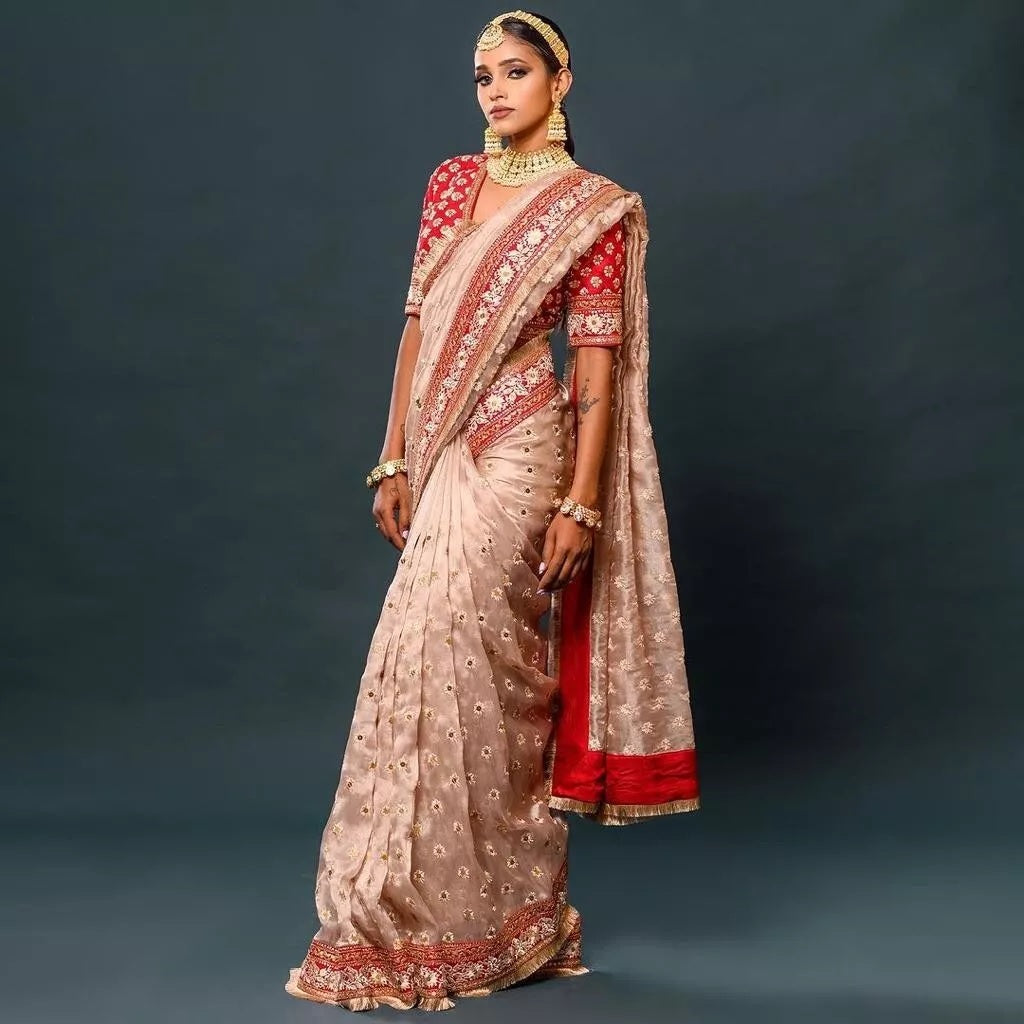 Heavy Organza Silk Party Wear Saree & Blouse image 2