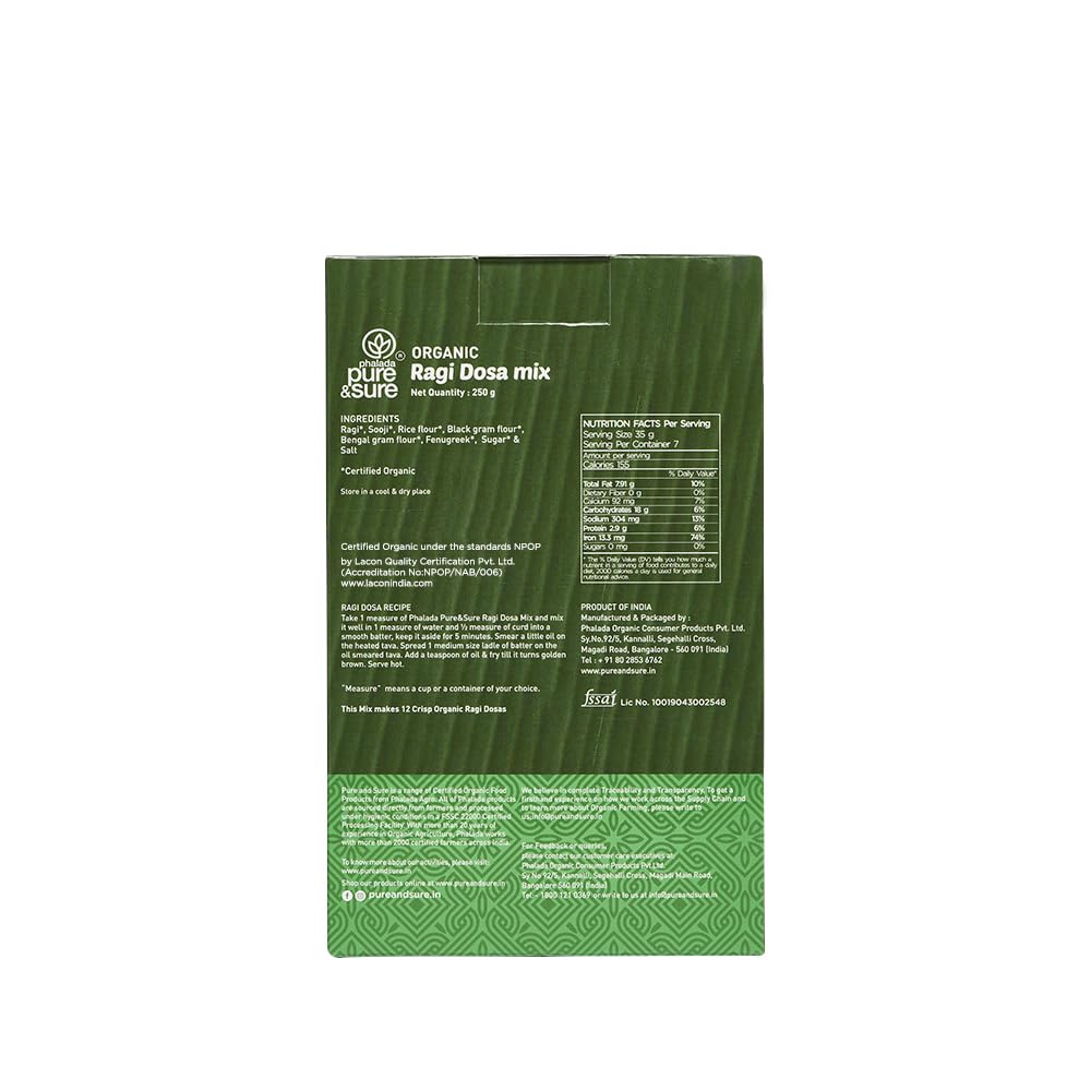 Pure & Sure Organic Ragi Dosa Mix - 250 gm image 2