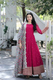 Faux Blooming With Embroidery Zari Sequence Work Long Top Dresses With Dupatta image 1